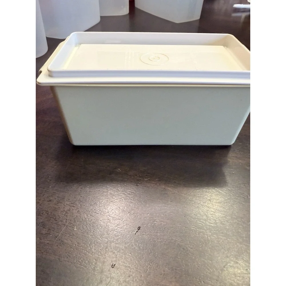 Vintage Tupperware Butter Cheese Dish Keeper Gold Top 638–10 Tan Bottom 639–10
